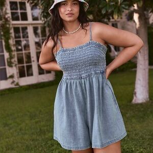 Anthropologie Pilcro Smocked Romper XS